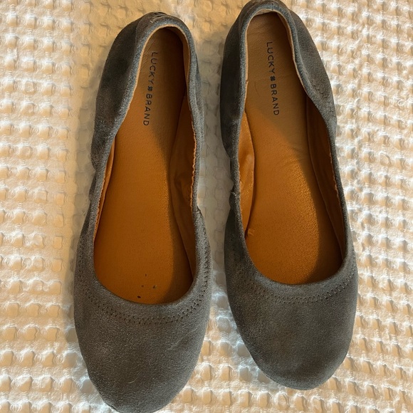 Lucky Brand Grey Suede Ballet Flats - Picture 1 of 4